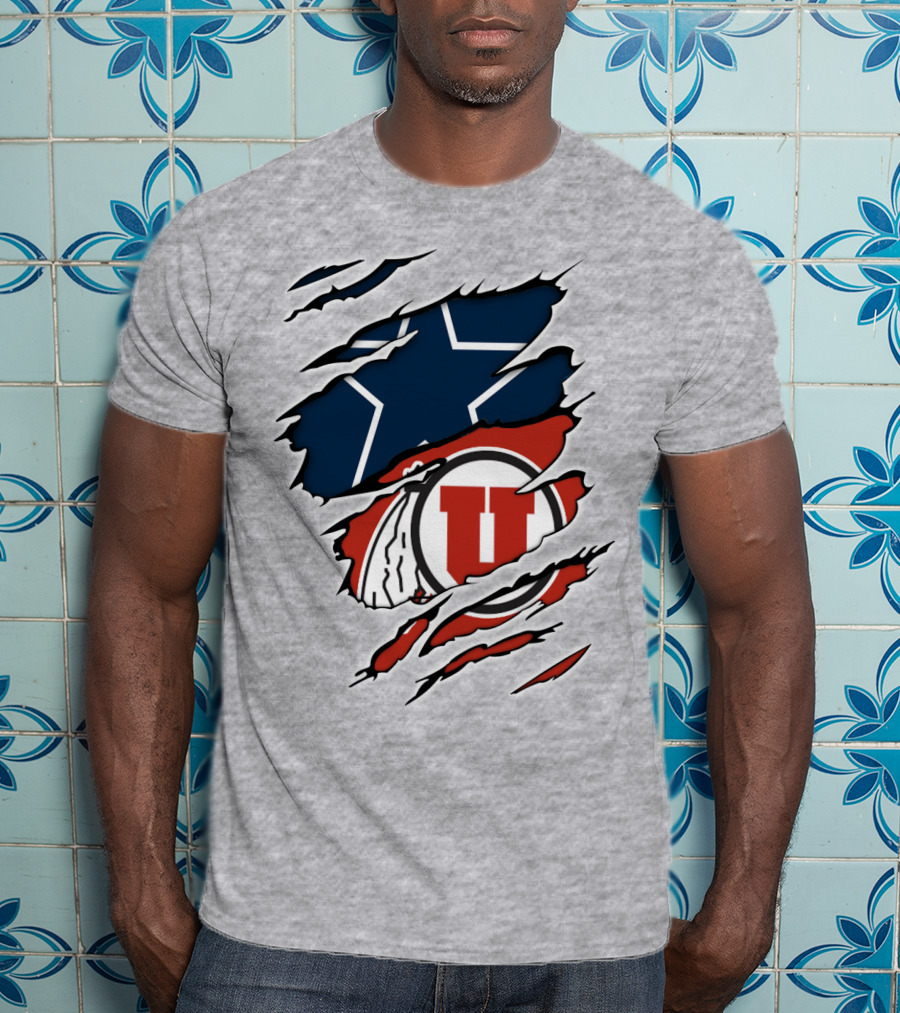 Cowboys Utah Utes Star Claw Rip T-Shirt