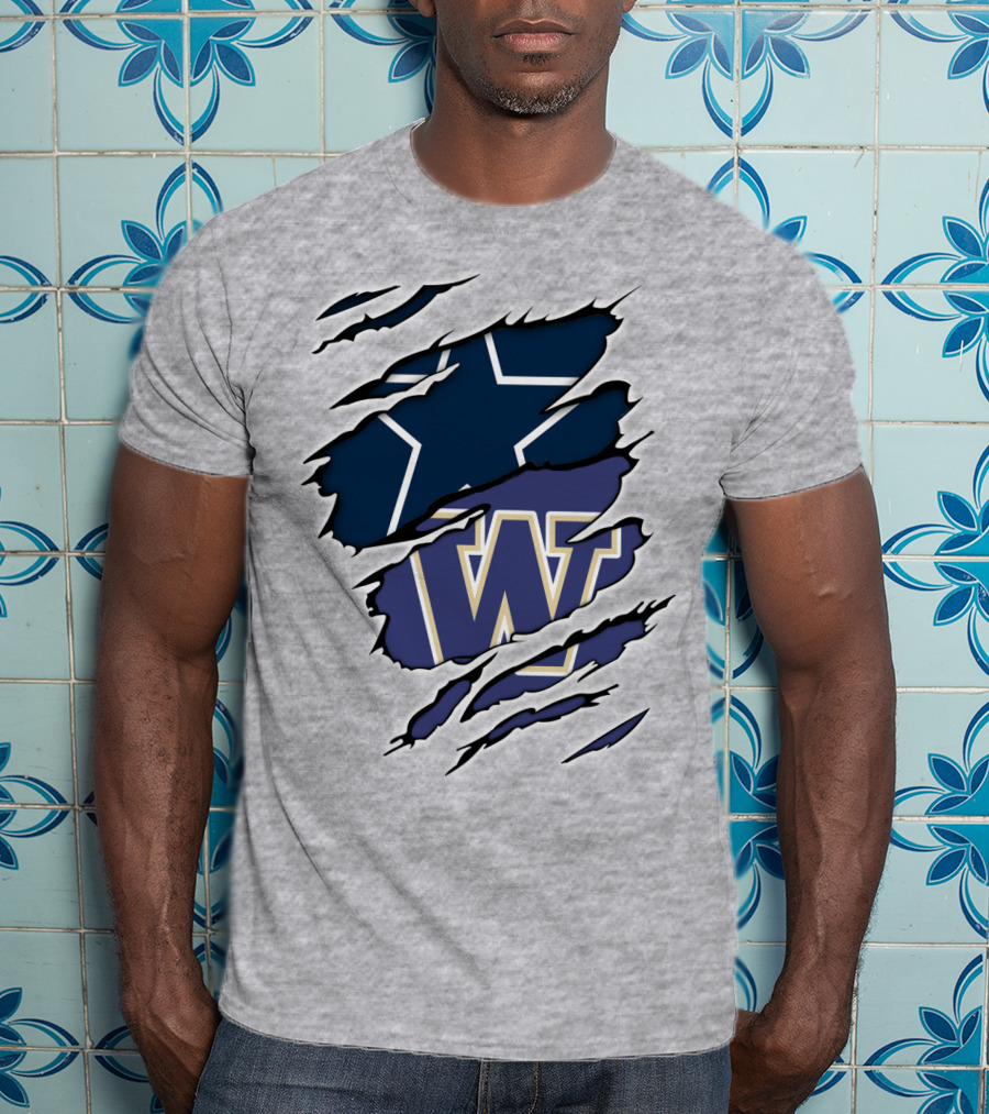 Cowboys Washington Star And W T-Shirt