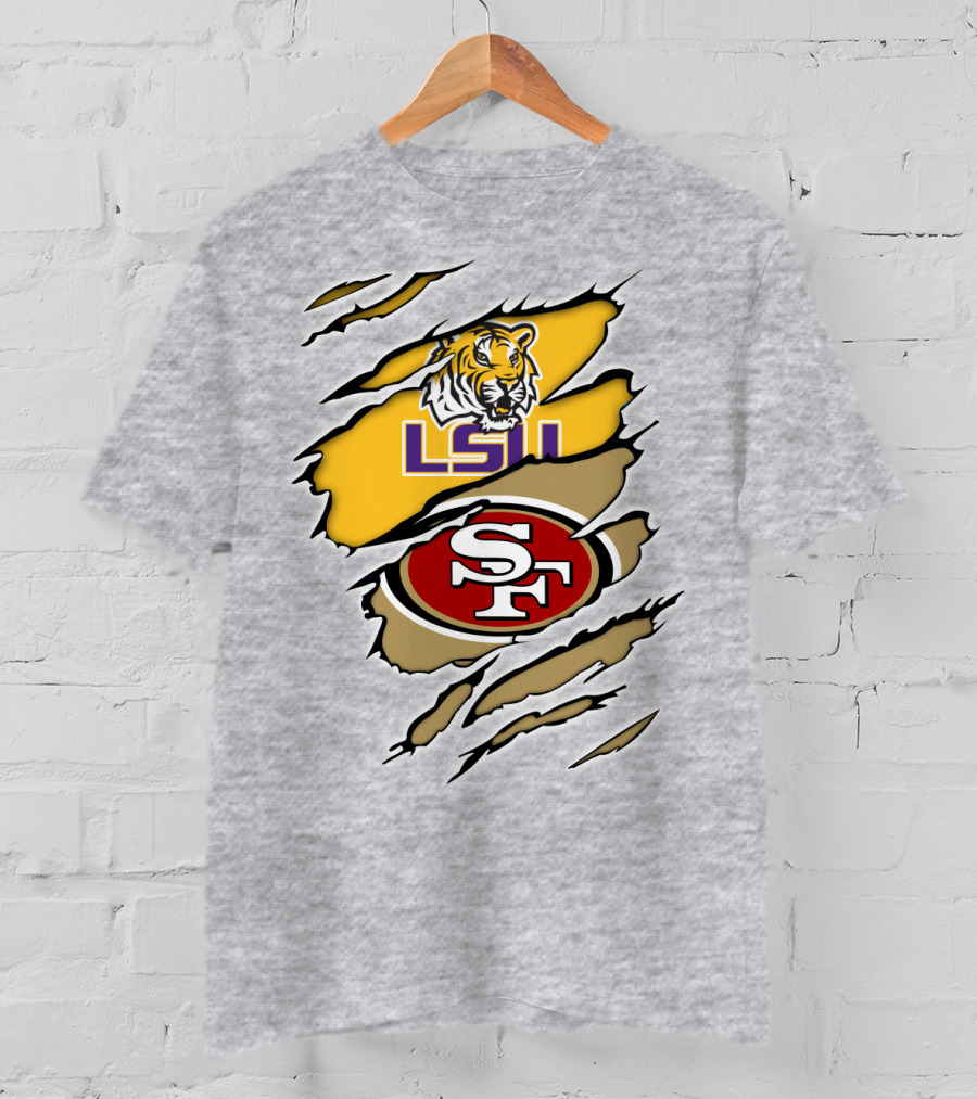 LSU Tigers San Francisco 49ers Ripped T-Shirt