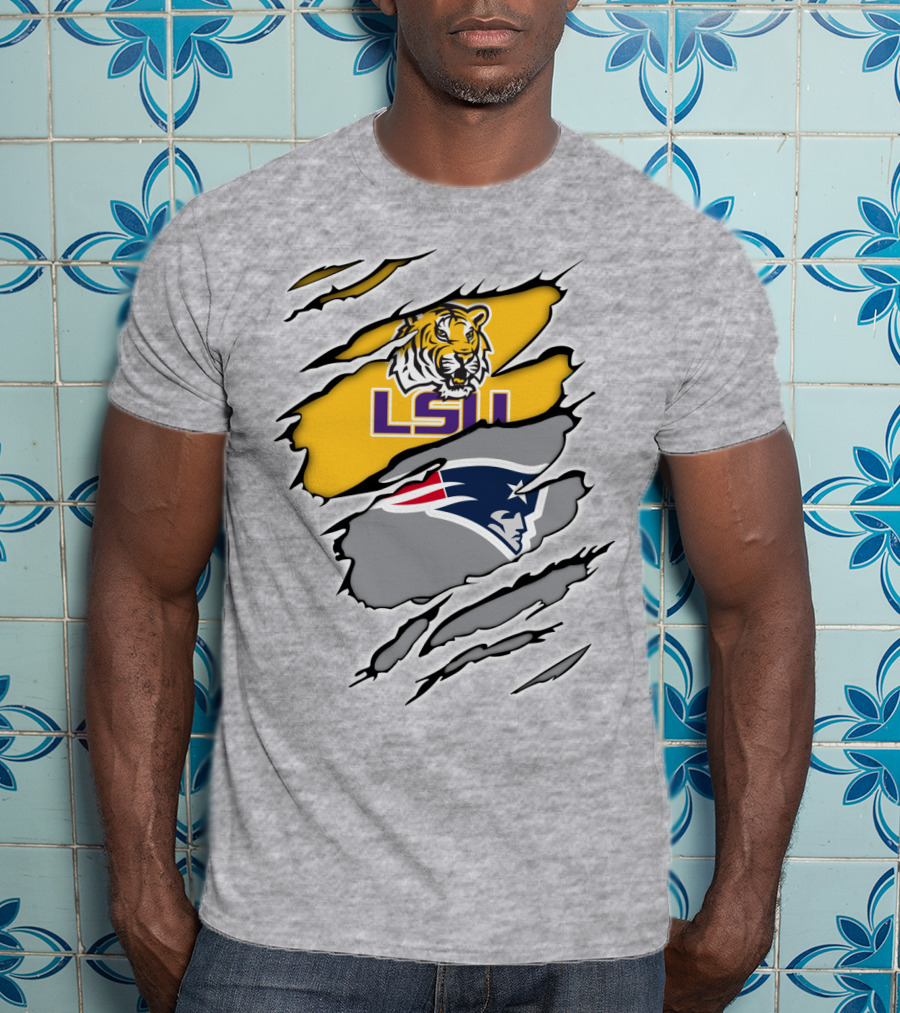 LSU Tigers Patriots Crossover Claw Marks T-Shirt