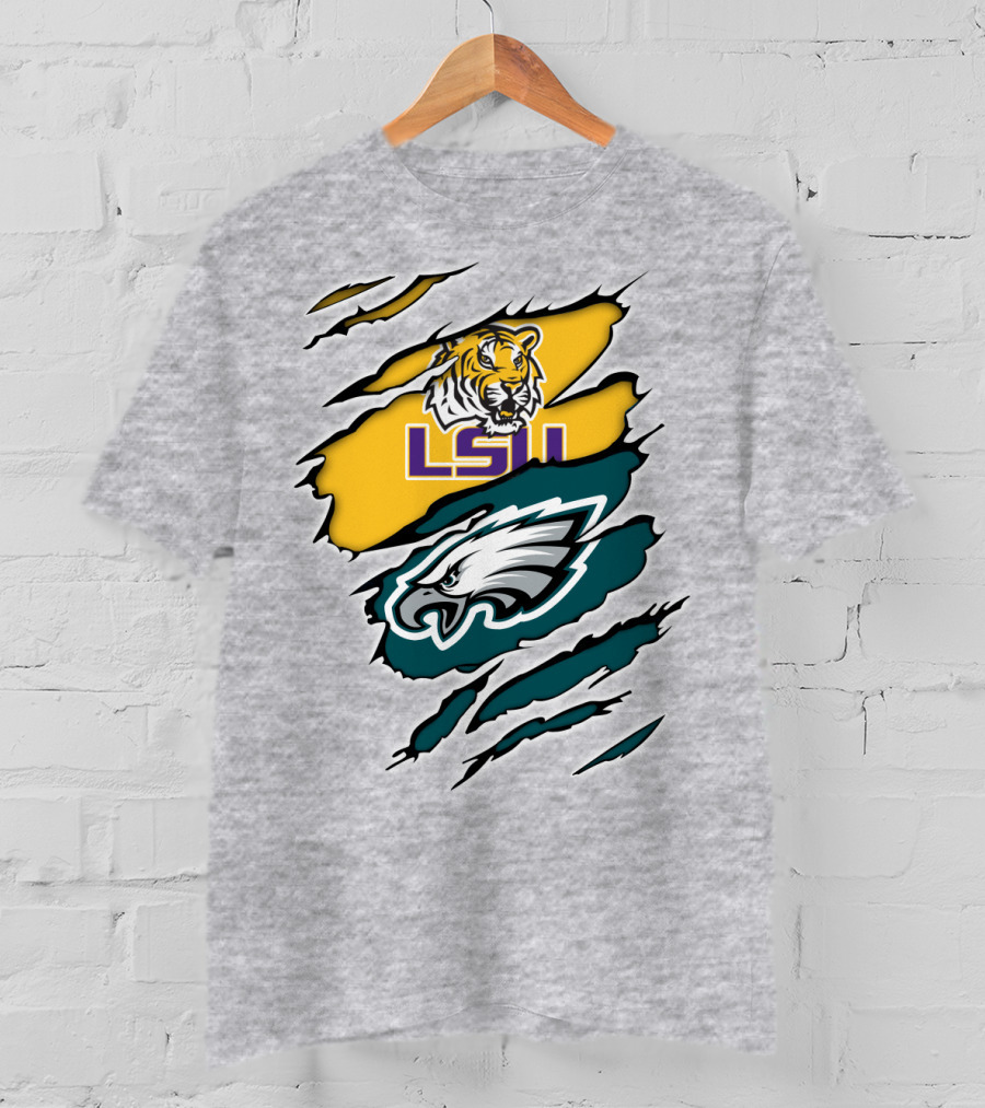 LSU Eagles Tiger And Eagle Scratch T-Shirt