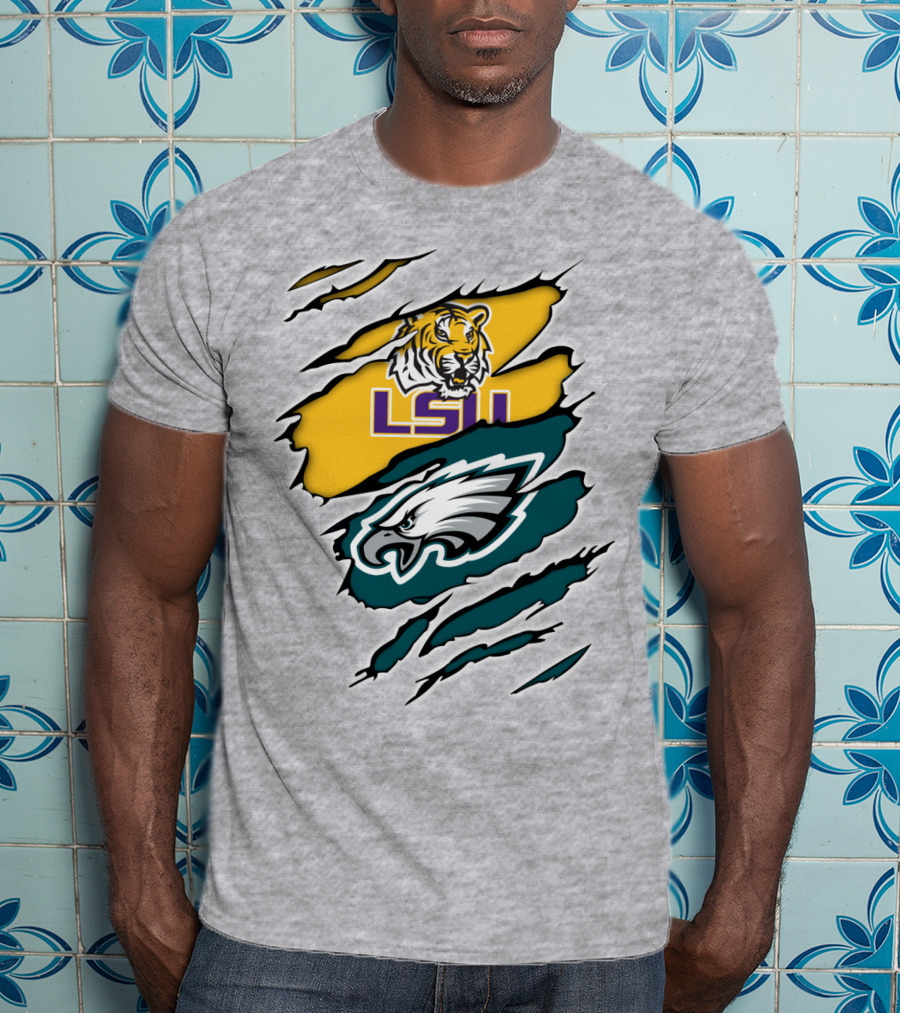 LSU Eagles Tiger And Eagle Scratch T-Shirt