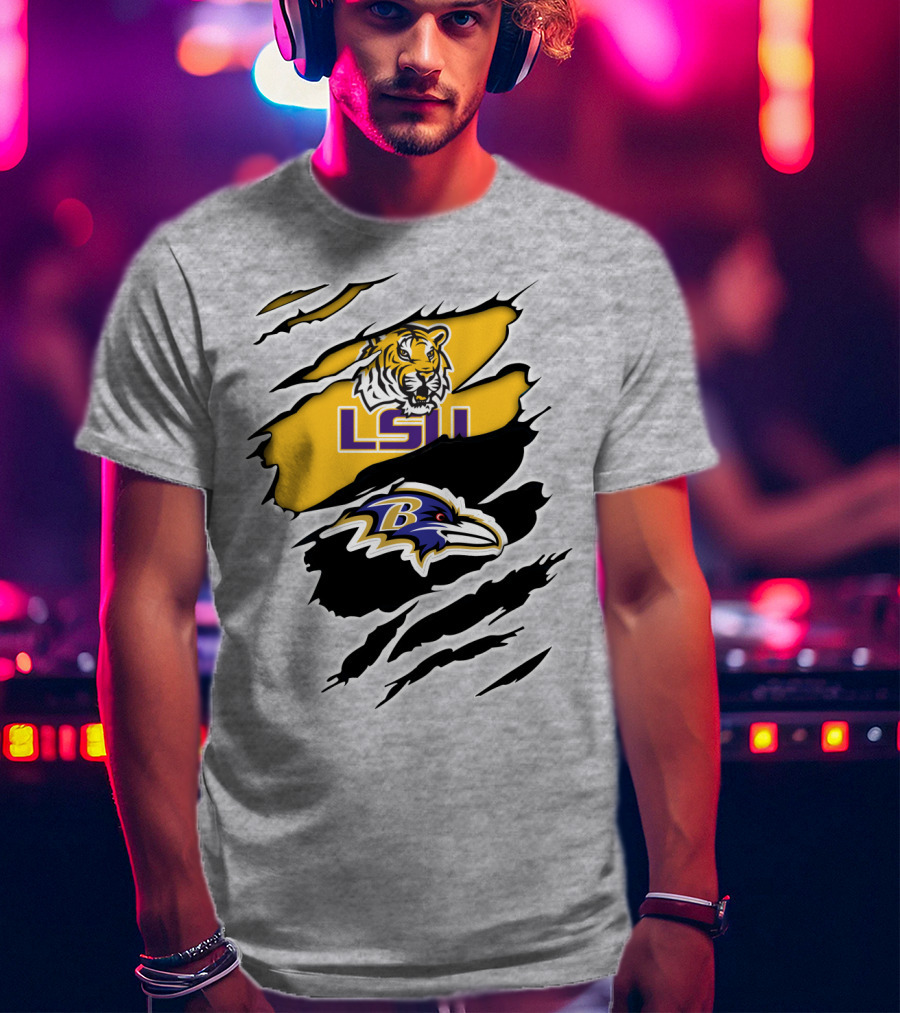 LSU Tigers Baltimore Ravens Claw T-Shirt