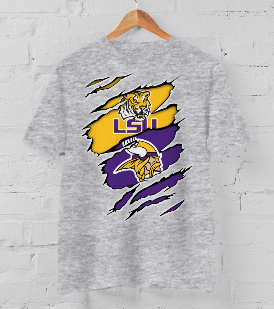 LSU Tigers Vikings Ripped T-Shirt