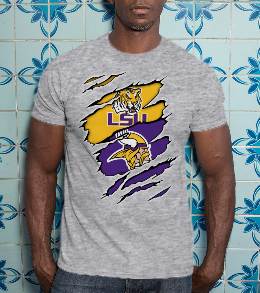 LSU Tigers Vikings Ripped T-Shirt