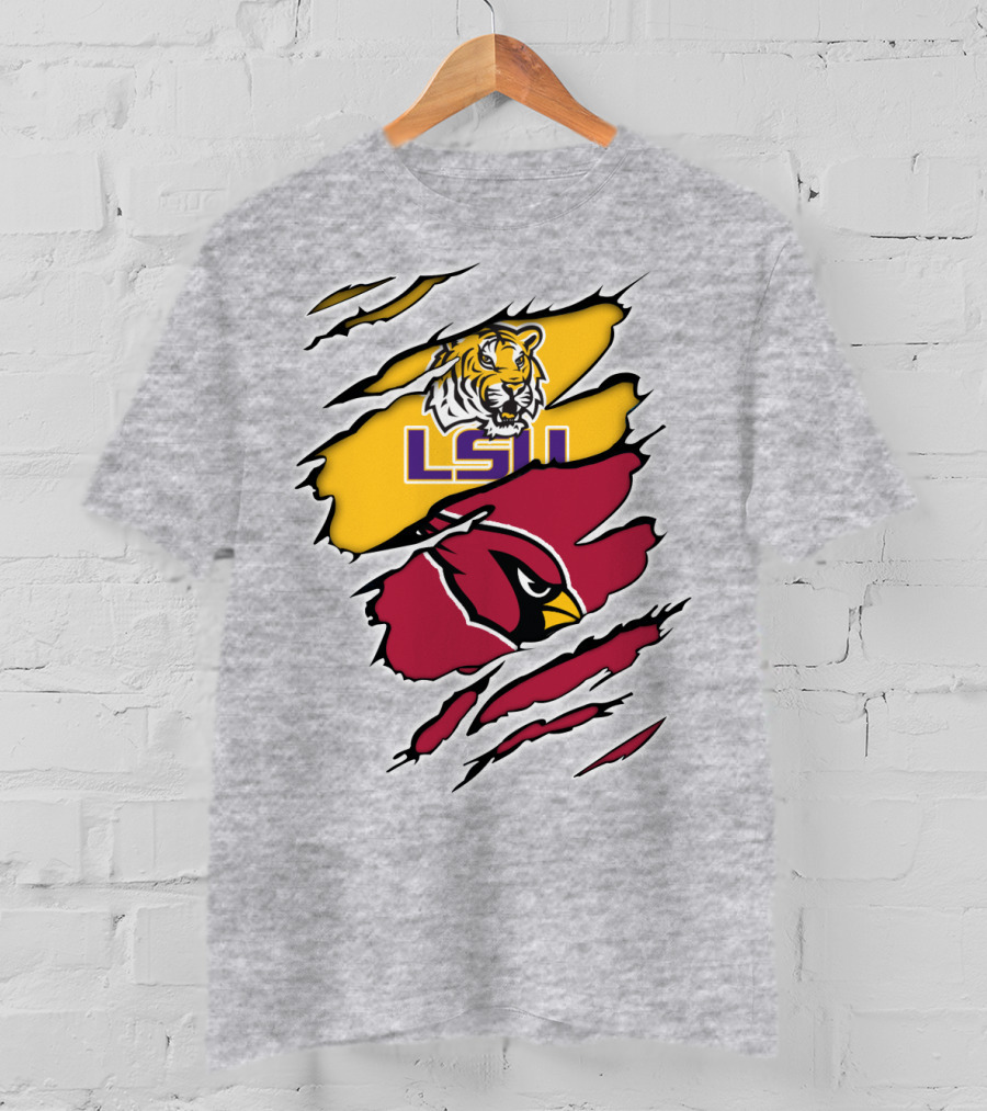 LSU Tigers Cardinals Claw Marks T-Shirt