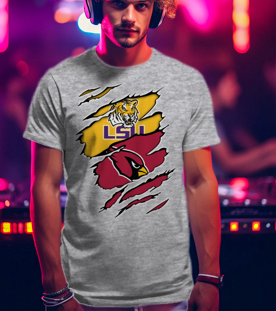 LSU Tigers Cardinals Claw Marks T-Shirt
