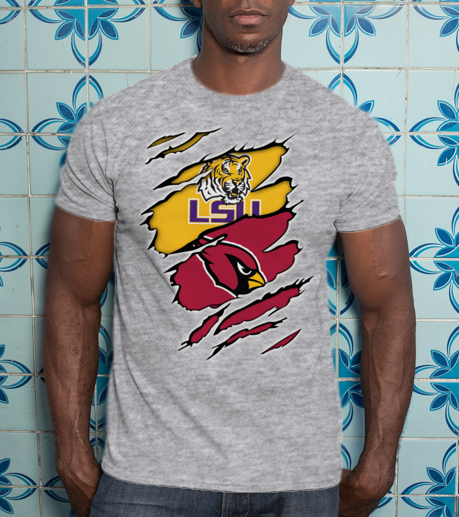 LSU Tigers Cardinals Claw Marks T-Shirt