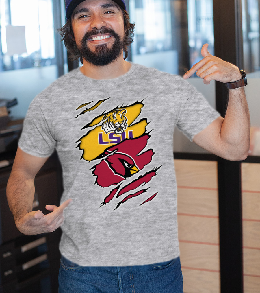 LSU Tigers Cardinals Claw Marks T-Shirt