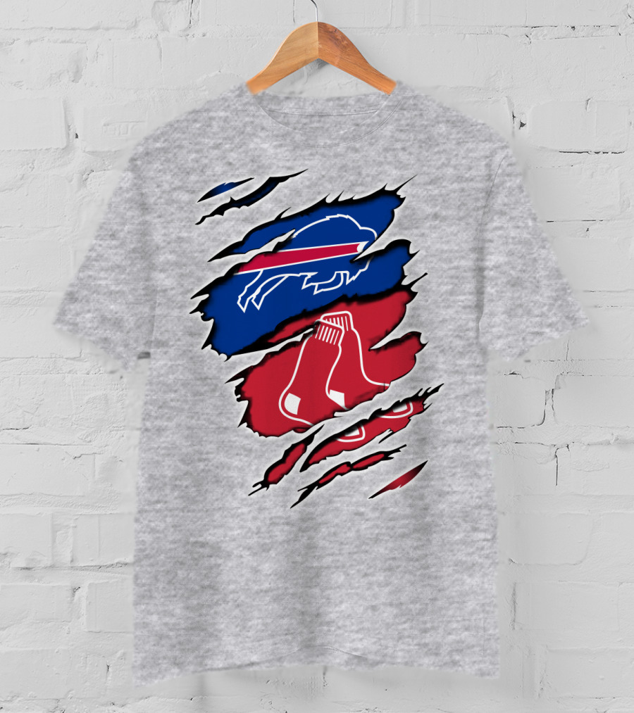 Bills Red Sox Buffalo New England Fan Gear T-Shirt