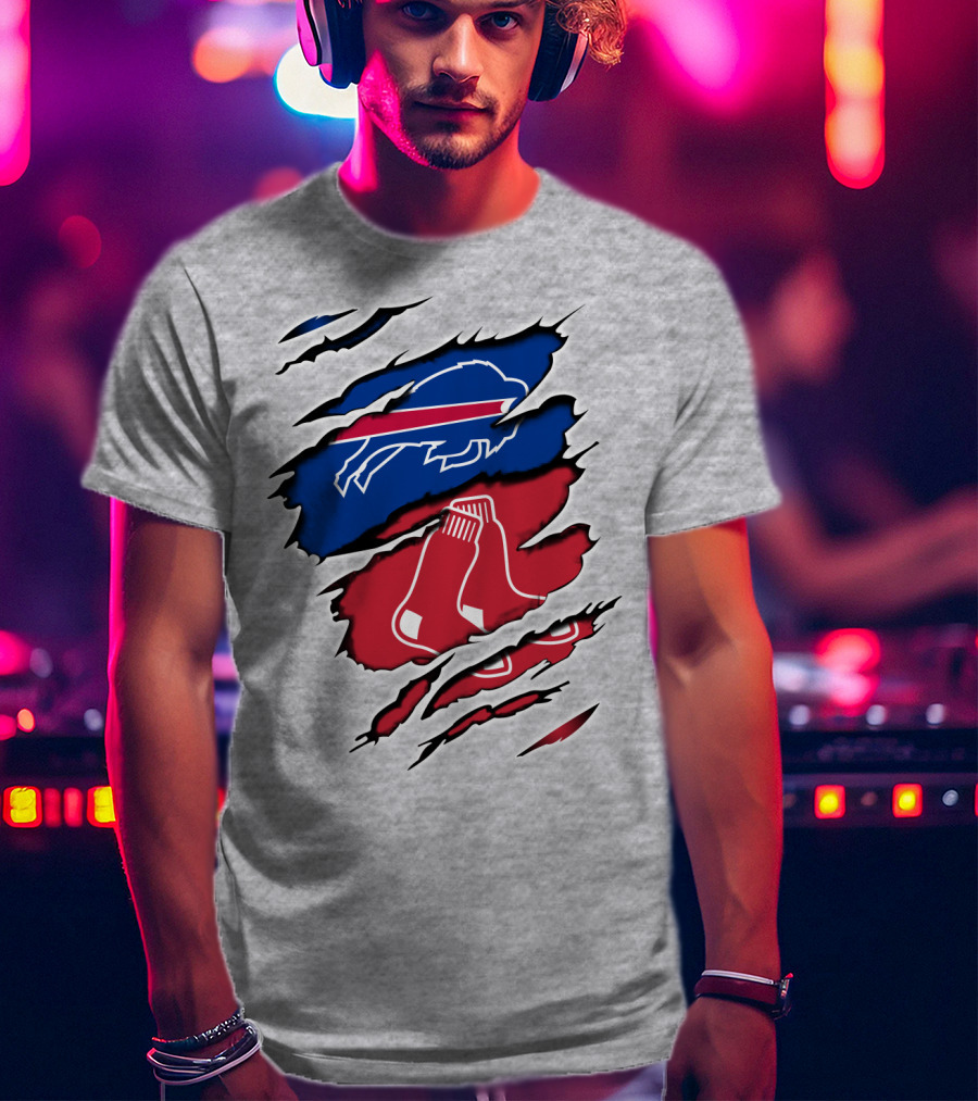 Bills Red Sox Buffalo New England Fan Gear T-Shirt