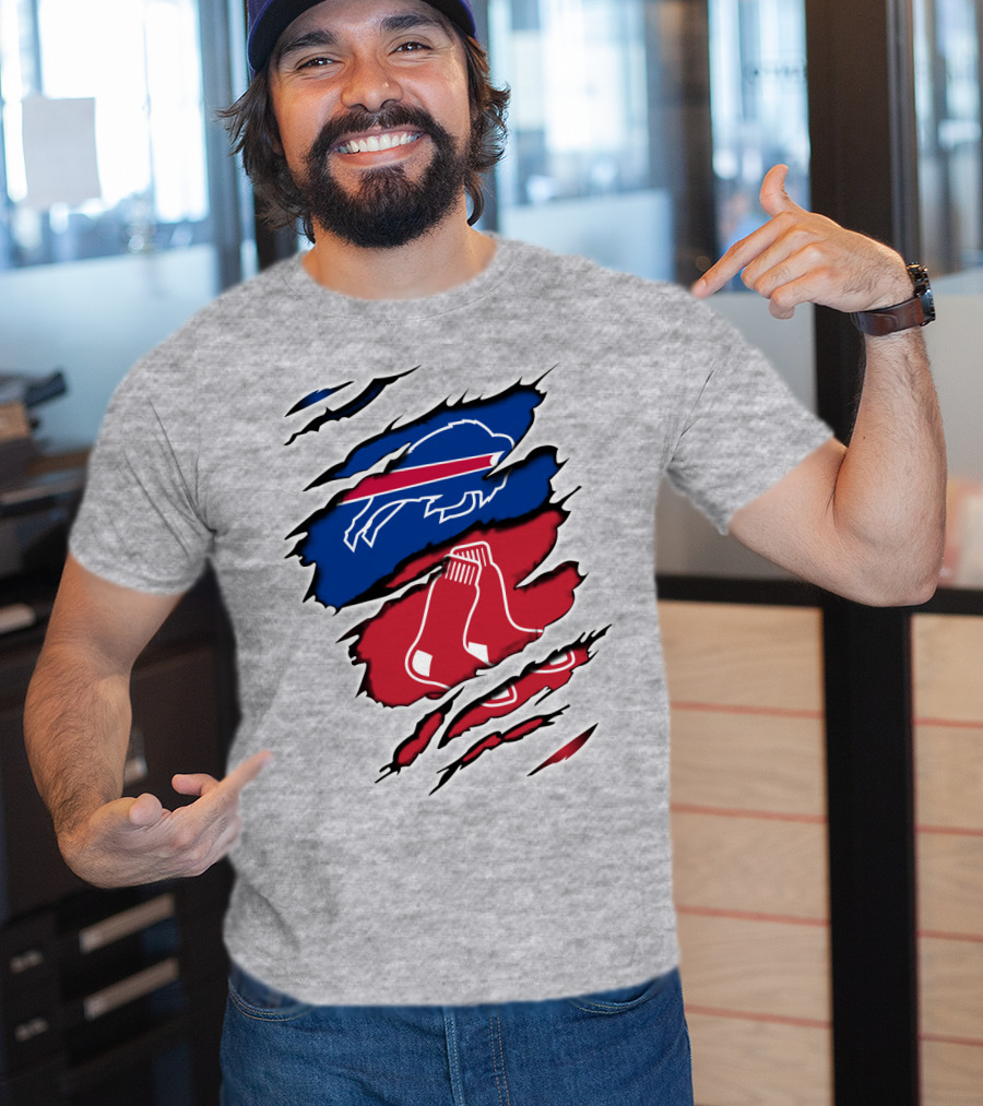 Bills Red Sox Buffalo New England Fan Gear T-Shirt