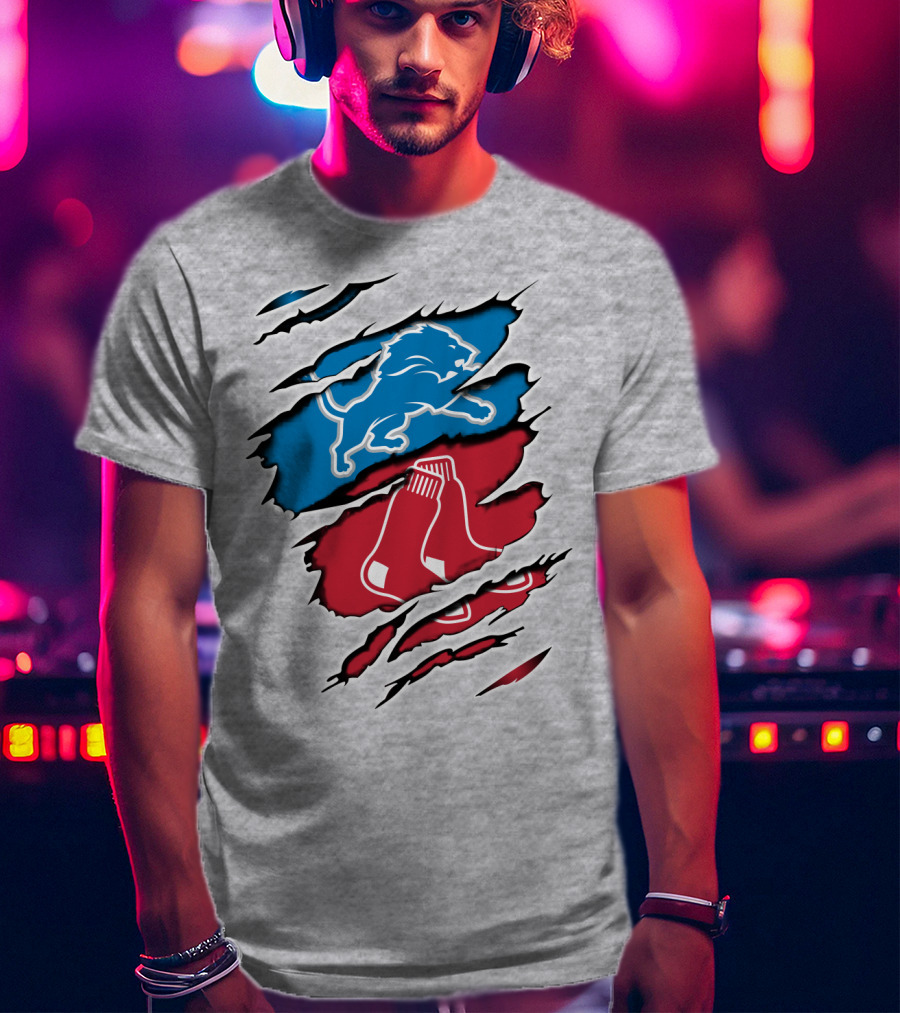 Lions Redsox Sports Crossover T-Shirt