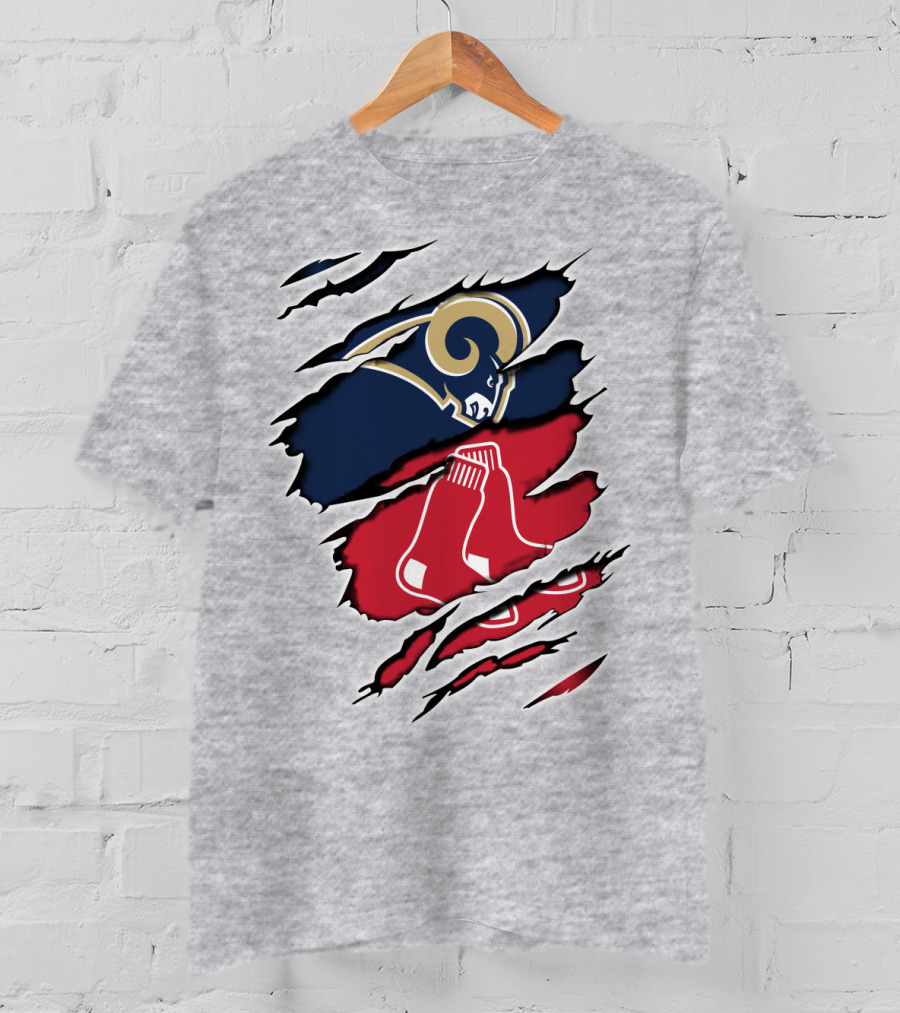 Rams Redsox Logos Fusion T-Shirt