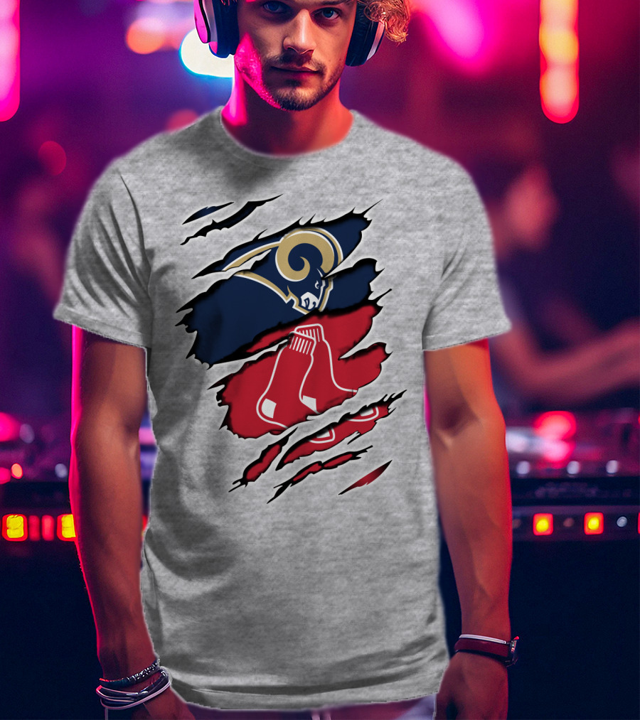Rams Redsox Logos Fusion T-Shirt