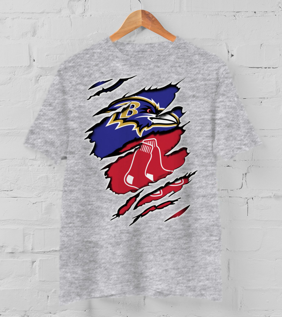 Ravens Redsox Ravens Redsox Baltimore New England T-Shirt