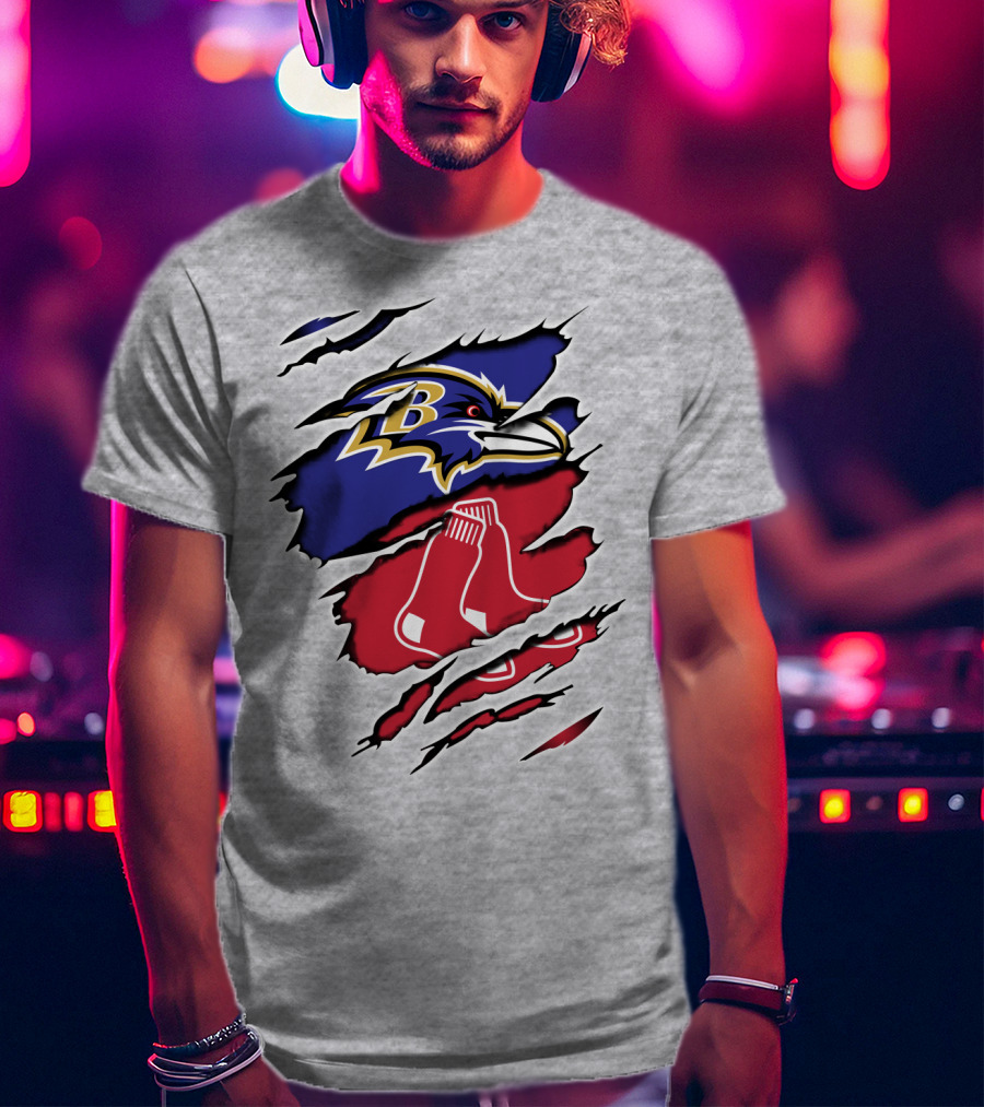 Ravens Redsox Ravens Redsox Baltimore New England T-Shirt