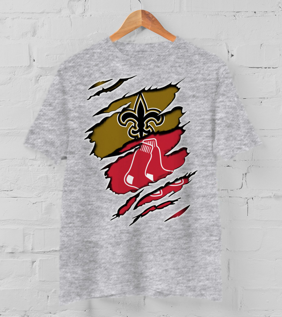 Saints Redsox Fleur-de-Lis And Red Socks Inspired T-Shirt