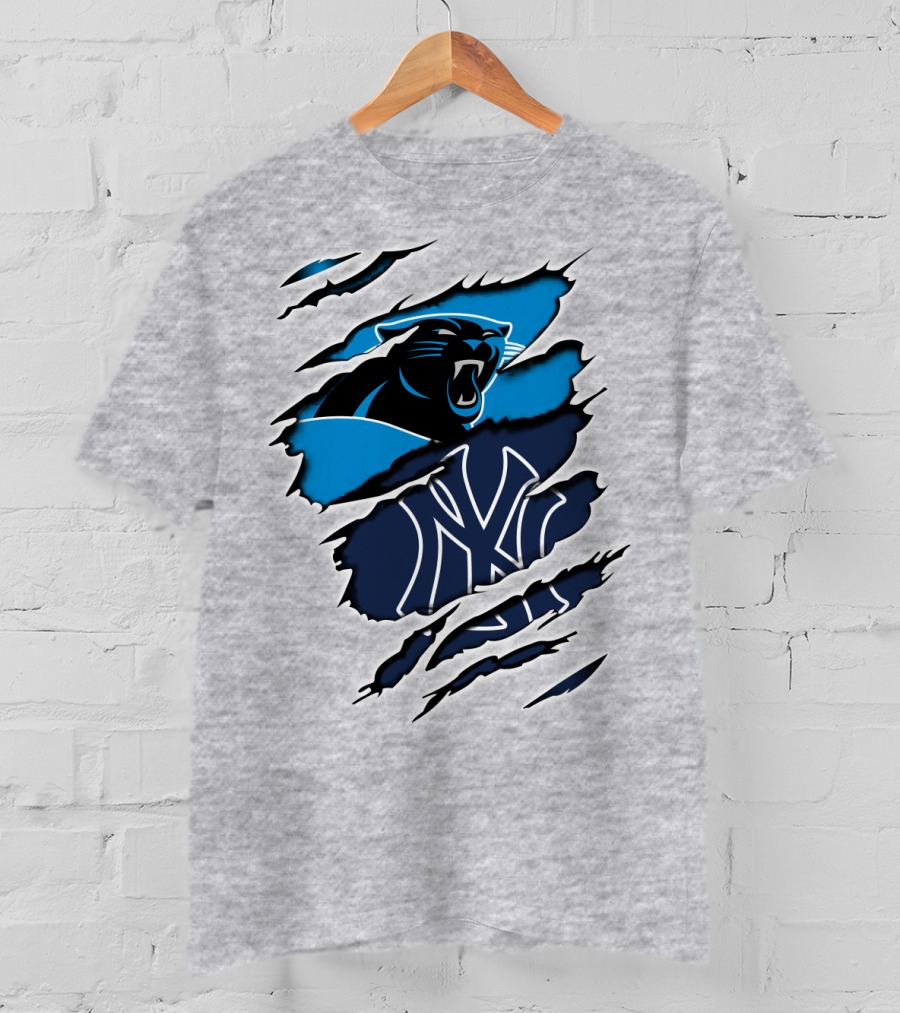 Panthers Yankees Claw Scratch Sports Fusion T-Shirt
