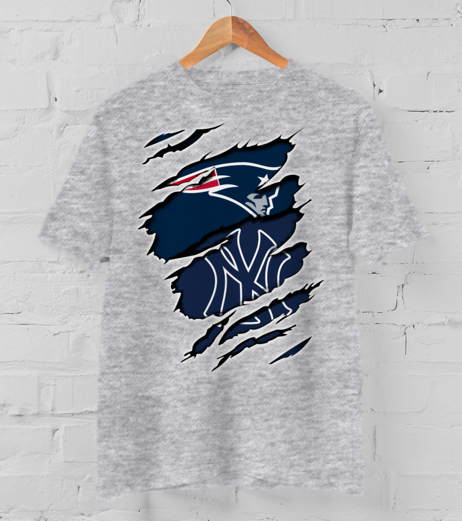 Patriots Yankees Logos Mashup T-Shirt