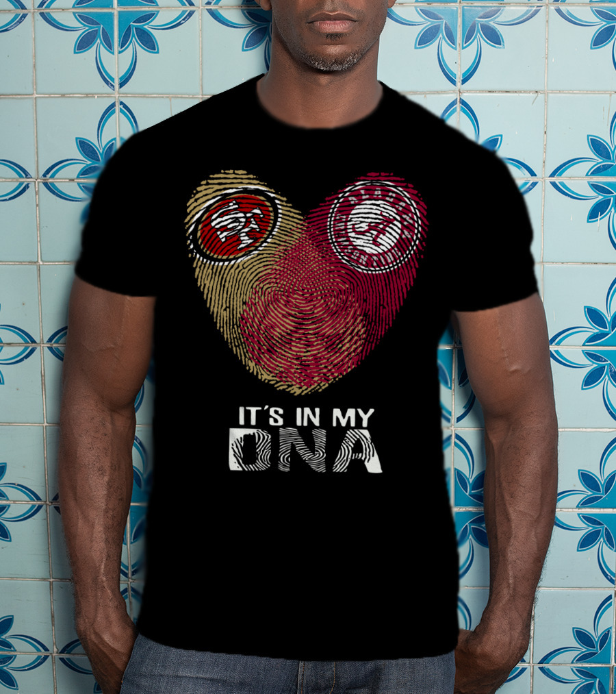 49Ers Alabama It's In My DNA Fingerprint Heart T-Shirt
