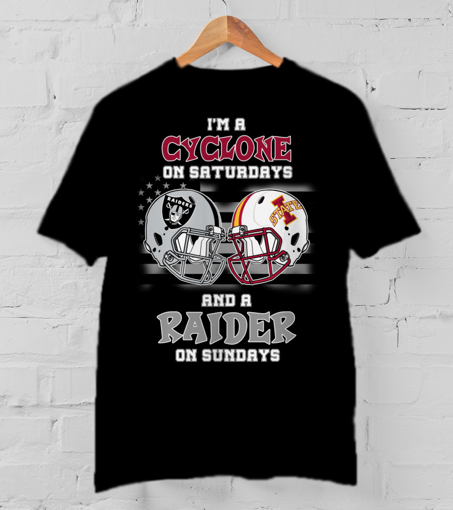 I'm A Cyclone On Saturdays And A Raider On Sundays Iowa State Raiders Helmet T-Shirt