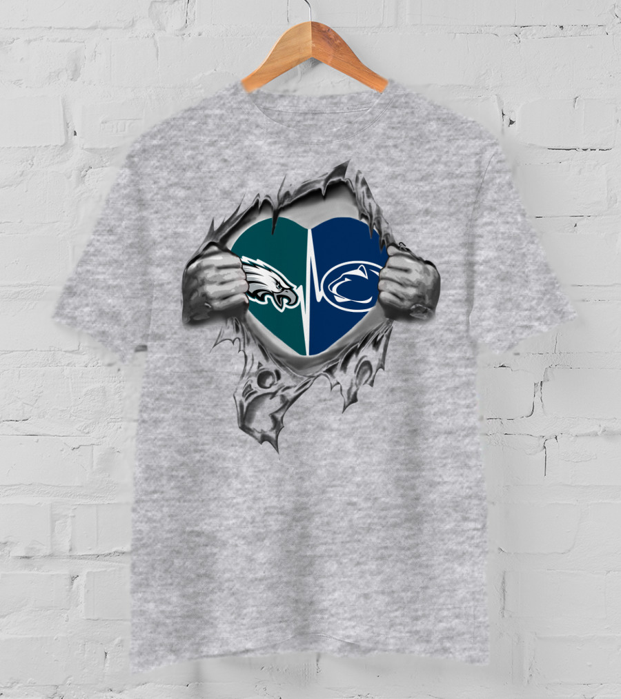Philadelphia Eagles Penn State Nittany Lions Heart T-Shirt