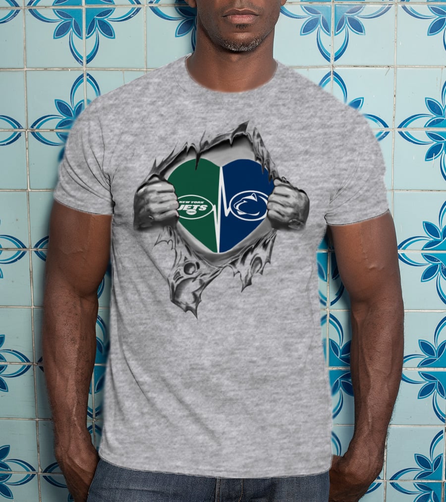 New York Jets Penn State Heart T-Shirt
