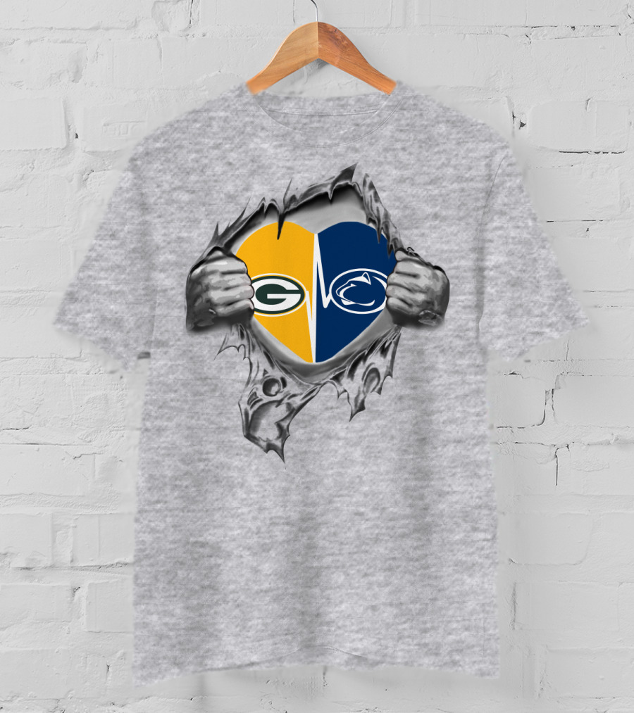 Packers Penn State Heart Logo Fusion T-Shirt