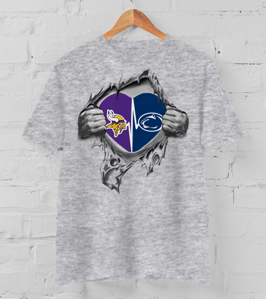 Minnesota Vikings Penn State Heart T-Shirt