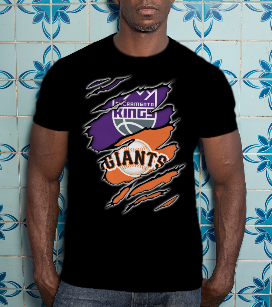 Sacramento Kings Giants Basketball Baseball Collaboration T-Shirt