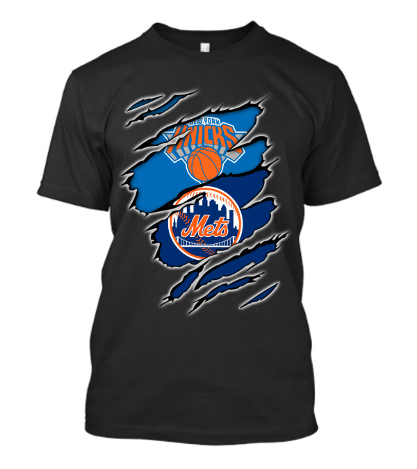 Knicks Mets New York Basketball Baseball Fan T-Shirt