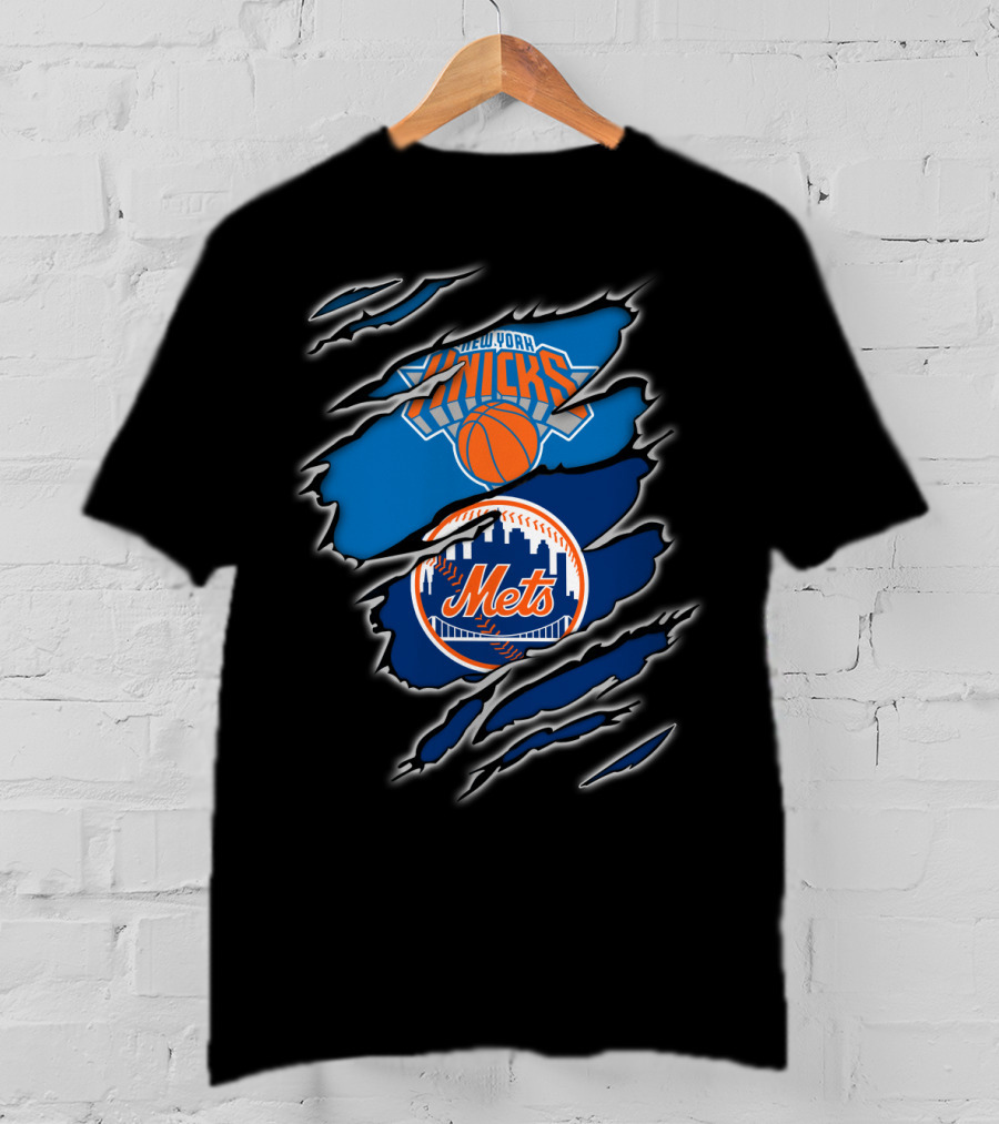 Knicks Mets New York Basketball Baseball Fan T-Shirt