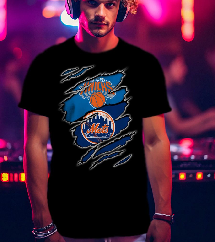 Knicks Mets New York Basketball Baseball Fan T-Shirt