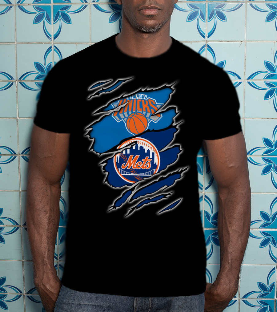 Knicks Mets New York Basketball Baseball Fan T-Shirt