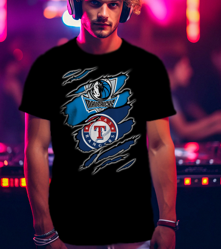 Mavericks Rangers Texas Rip Claw T-Shirt