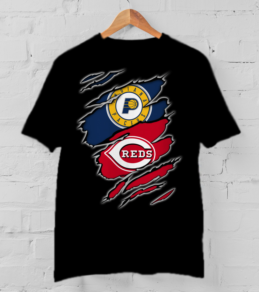 Indiana Pacers Cincinnati Reds Logo Mashup T-Shirt