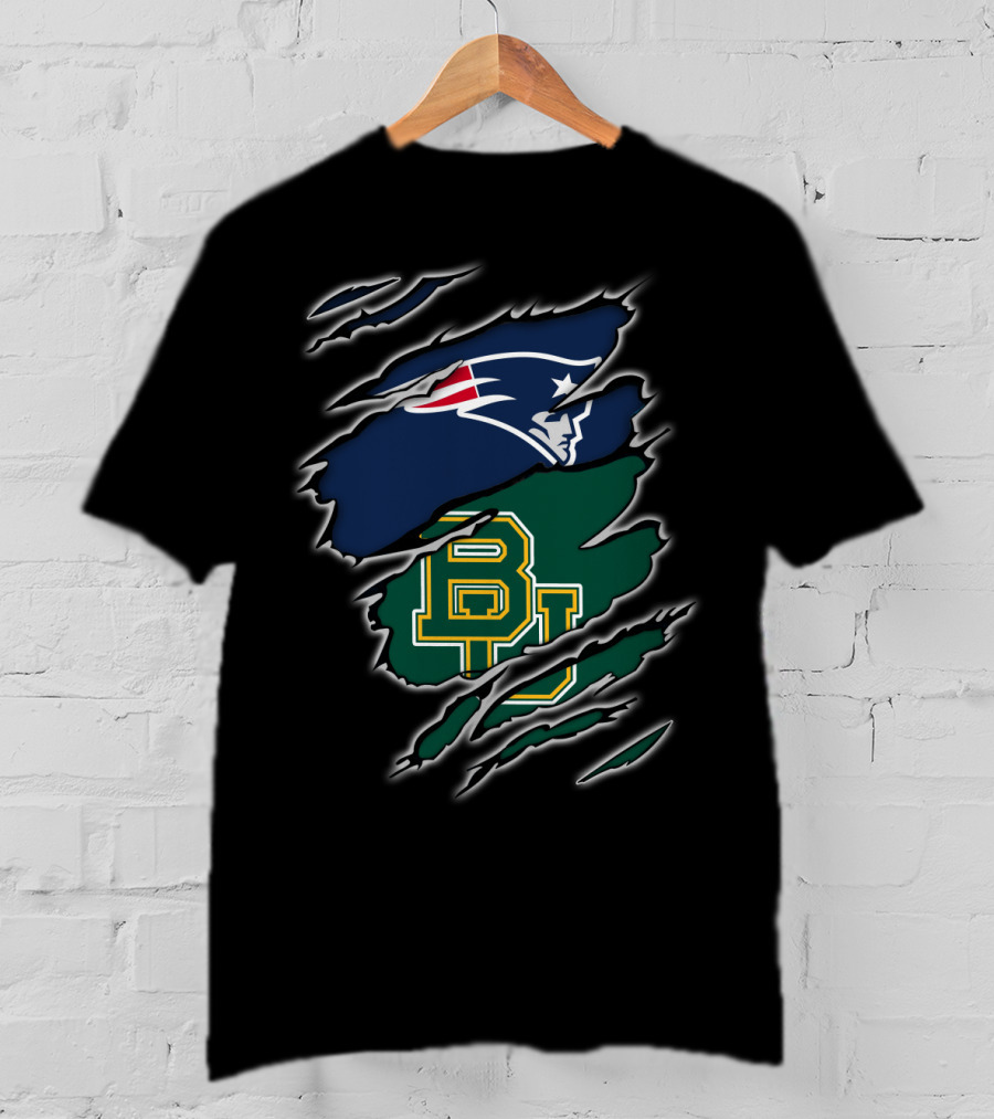 New England Patriots Baylor Bears Logo Fusion T-Shirt