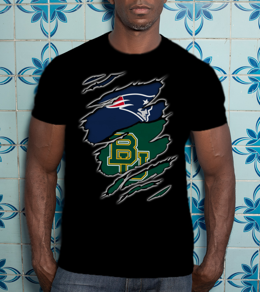 New England Patriots Baylor Bears Logo Fusion T-Shirt