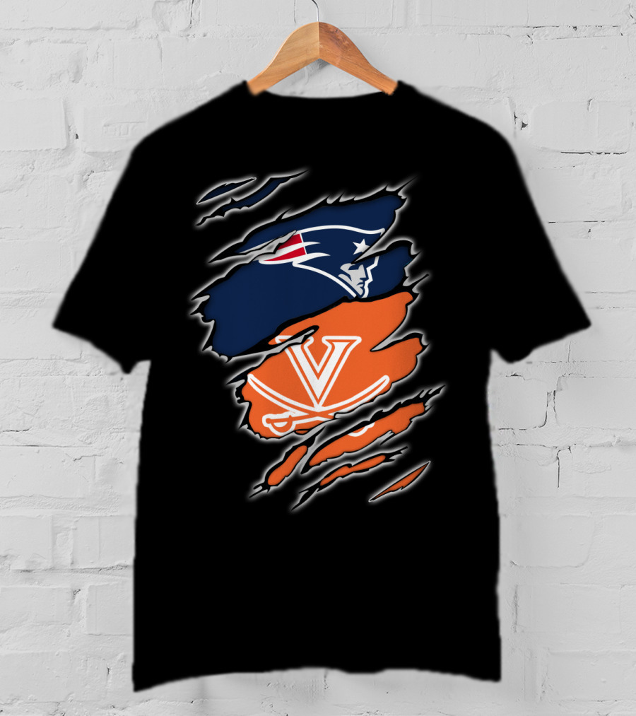 New England Patriots Virginia Cavaliers Crossover Fan T-Shirt