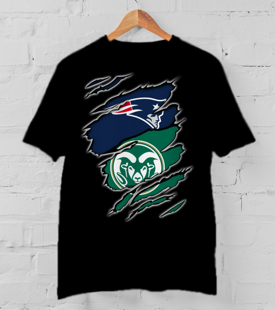 New England Patriots Colorado State Rams Claw T-Shirt