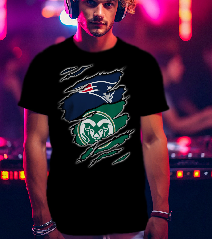 New England Patriots Colorado State Rams Claw T-Shirt