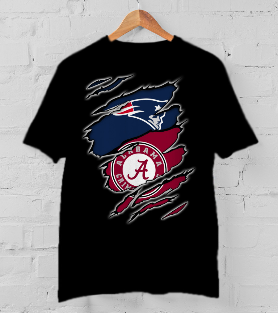 Patriots And Alabama Crimson Tide Fan Collaboration T-Shirt