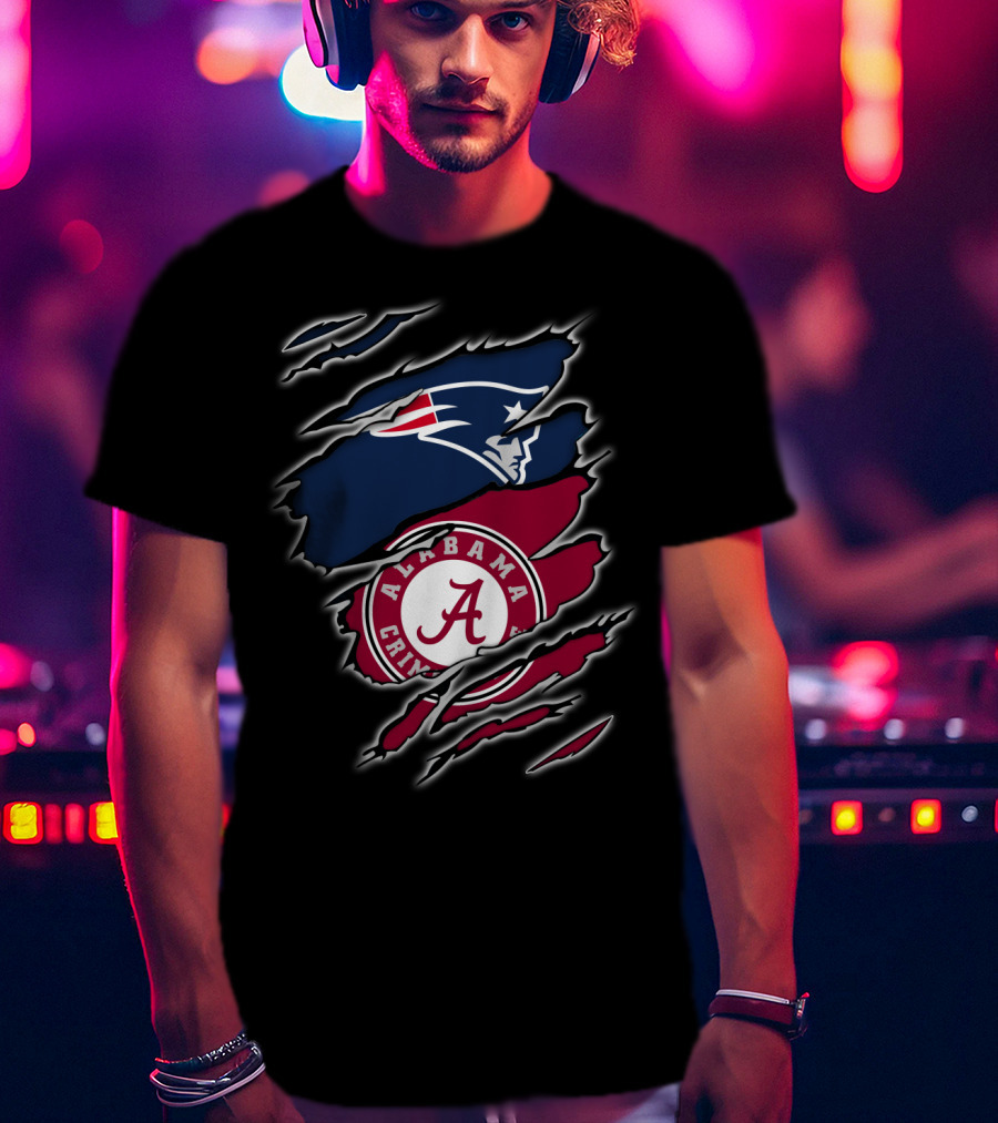 Patriots And Alabama Crimson Tide Fan Collaboration T-Shirt