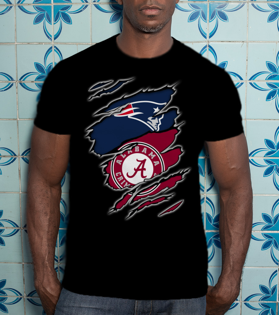 Patriots And Alabama Crimson Tide Fan Collaboration T-Shirt