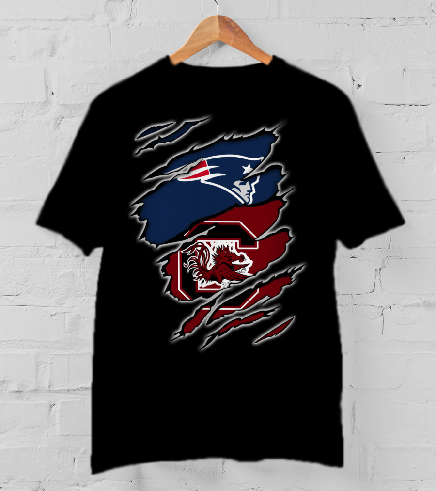 New England Patriots South Carolina Gamecocks Torn Claw T-Shirt