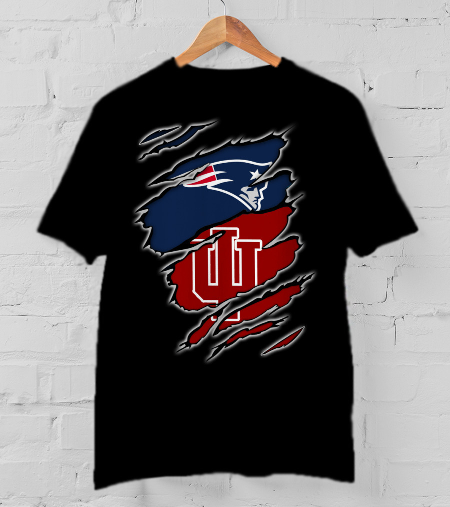 New England Patriots Indiana Hoosiers Ripped Claw T-Shirt