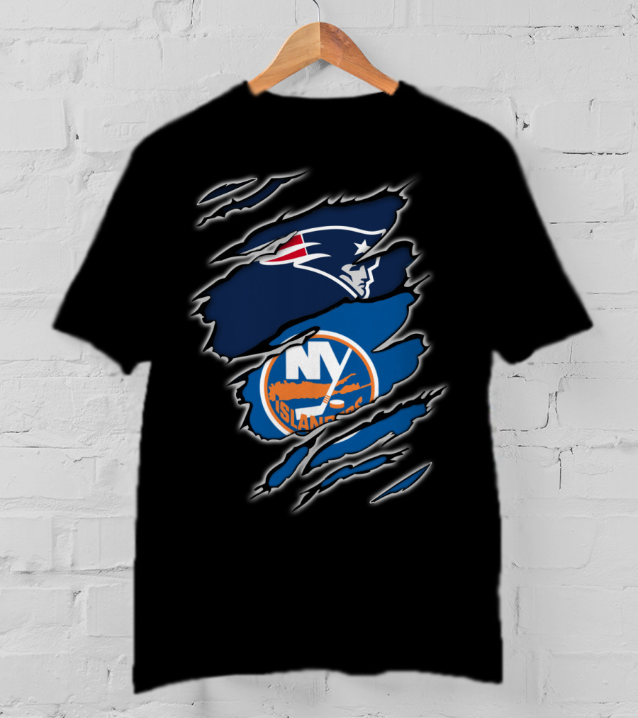 Patriots And NY Islanders Claw Slash T-Shirt