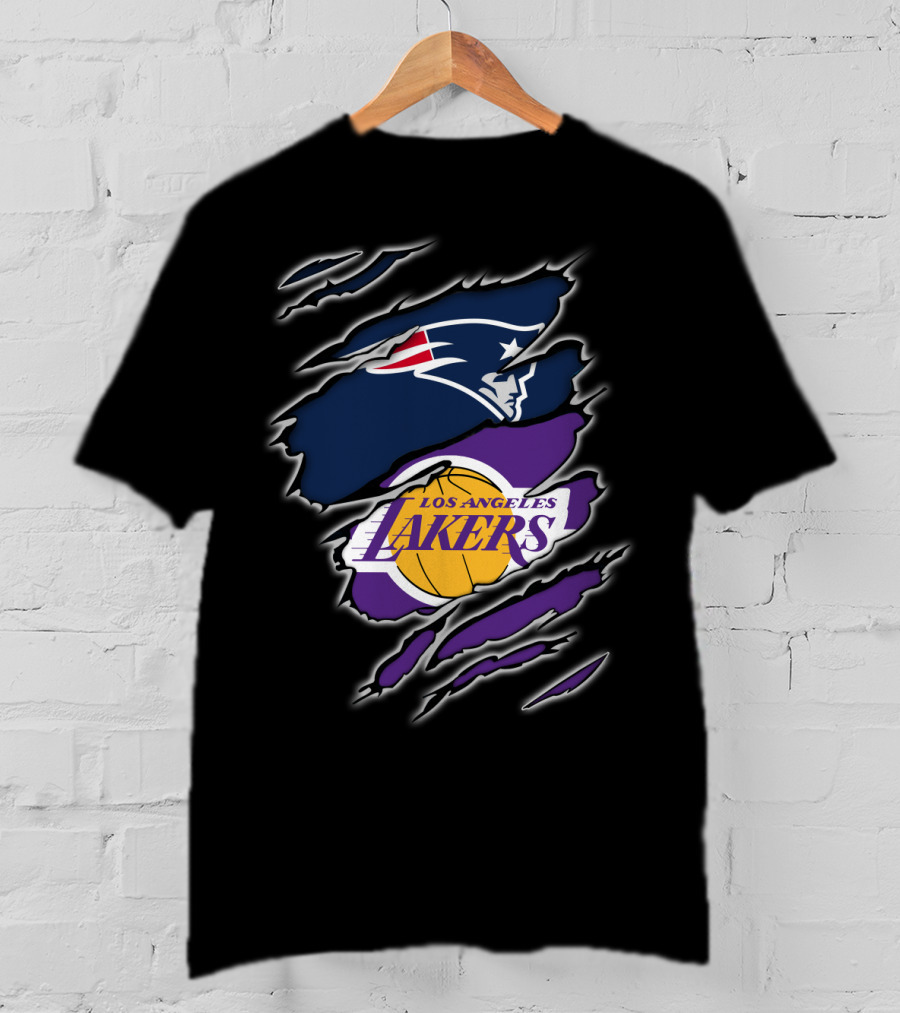 Patriots Los Angeles Lakers NFL NBA Dual Fan Iconic T-Shirt