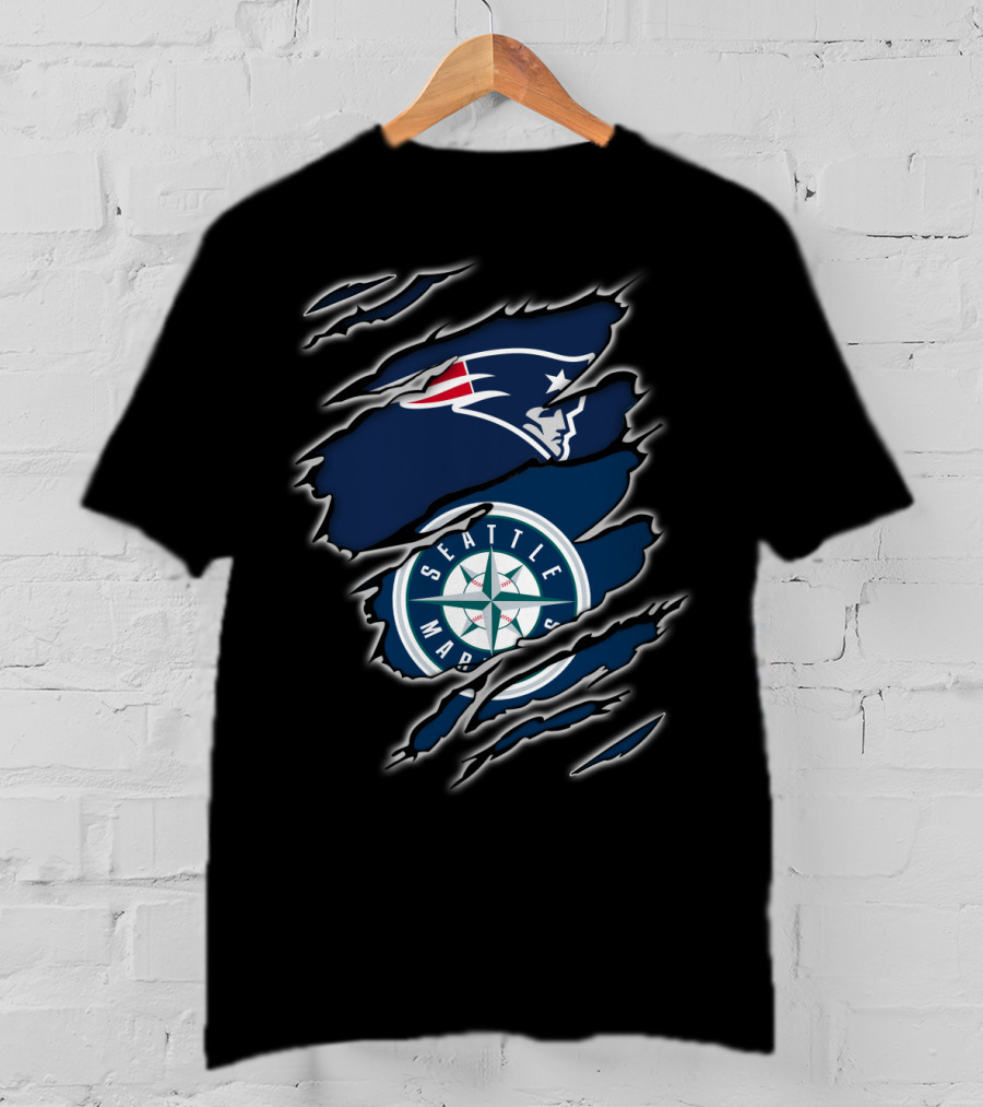Patriots Logo With Seattle Mariners Emblem T-Shirt